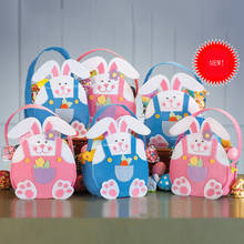 Blue Pink Cute Bunny Easter Gift Bags Basket Easte Party Accessories Child Candy Bag Good Quality Cloth Kids Gift 2024 - buy cheap