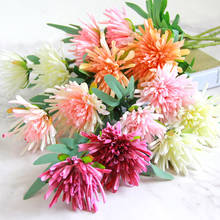 Crabweed-flores artificiales de doble cabeza, decoración para el hogar, boda, jardín, fiesta, decoración de crisantemo 2024 - compra barato