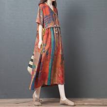 Vestido de verão feminino 2020 plus size robe vintage femme algodão linho retalhos estilo chinês vestido vintage roupas femininas 11343 2024 - compre barato