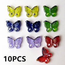 10pcs NEW Custom Flat bottom Handmade Glass Butterfly mini insect Animal Easter Decor Collectible Figurine fairy Garden Ornament 2024 - buy cheap