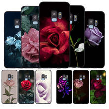 Flower Rose black Soft phone Case For Samsung S20 S10 S9 S8 S7 edge Plus Lite Note 8 9 10 A6 A7 A8 A9 2018 Cover 2024 - buy cheap