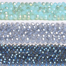 ESPACIADOR suelto con facetas redondas planas de cristal azul, cuentas de cristal austriaco para fabricación de joyas, pulsera, pendientes, collar, accesorios 2024 - compra barato