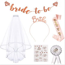 Wedding Decoration 6pcs/ Veil Rose Gold Sticker Bride To Be Etiquette Shoulder Strap Bride Shower Bachelor Party Hen Party 2024 - buy cheap