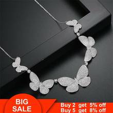 Butterfly necklace AAAAA cz White Gold Filled Party Wedding Statement Pendant necalace for women Bridal Engagement Jewelry Gift 2024 - buy cheap