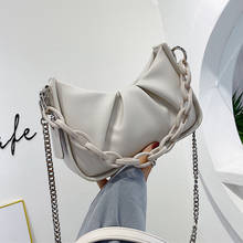 Элегантная женская сумка-тоут с цепочкой, модная новинка 2020, Высококачественная женская дизайнерская сумка из искусственной кожи, плиссированная сумка через плечо 2024 - купить недорого