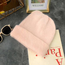 VRIGINER Pink New Autumn Winter Hat Unisex Soft Rabbit Fur Beanies New Woman Warm Korean Version Knitted Bonnet Wholesales Hats 2024 - buy cheap