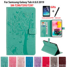Funda con soporte para tableta Samsung galaxy tab A 8,0, 2019 SM-T290, SM-T295, T290, T295, T297, patrón de árbol de gato, regalo 2024 - compra barato