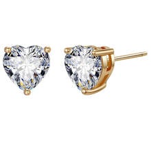 1Pair Korea Trendy Heart Clear Zircon Small Stud Earrings For Women Cute Gold Metal Lover Crystal Ear Stud Jewelry Gift E655 2024 - buy cheap