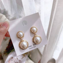 New Fashion Temperament Simulated Pearl Drop Earrings Half Round Shape Elegant Korean Women Wedding Party Jewelry Brincos Gifts 2024 - buy cheap