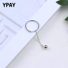 Ypay-anel de prata esterlina 925 pura, ajustável, com borla longa, miçangas, estilo vintage, joias de festa finas, ymr764 2024 - compre barato