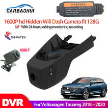 Carro escondido wifi dvr traço cam câmera gravador de vídeo para volkswagen touareg 2018 2019 2020 alta qualidade visão noturna hd 1600p 2024 - compre barato