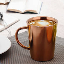 1 шт. 304 кофейные кружки из нержавеющей стали с двойными стенками, чашка для чая и молока с ручкой, термоизоляционная кружка для путешествий, чашка для питья для кемпинга 2024 - купить недорого