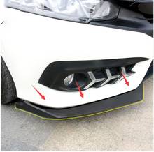 ABS Matt Black Car Front Bumper Lip Diffuser Splitters Canard Car Styling Accessories For Honda Civic Sedan 2016 2017 2pcs 2024 - buy cheap