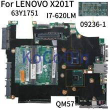 KoCoQin placa base de Computadora Portátil para LENOVO ThinkPad X201T I7-620LM placa base 09236-1 63Y2082 63Y1751 I7-620LM QM57 2024 - compra barato