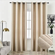 Cortina opaca de algodón y lino 65% para ventana, cortinas de lujo para sala de estar, dormitorio, W-AG002, color Beige, n. ° 4 2024 - compra barato