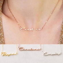 Custom Nameplate Name Necklace Vintage Letter Charm Personalizadas Jewelry Woman Necklace Choker Chain Bff Gift 2024 - buy cheap