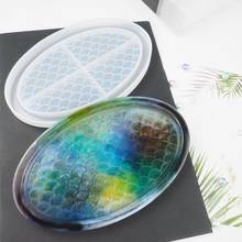 Transparent Silicone Mould Dried Flower Resin Decorative Craft DIY Ocean fish scale oval tray Mold epoxy resin molds for jewelry 2024 - buy cheap