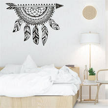 Настенные виниловые наклейки со стрелками и мечтами, стильные креативные наклейки с перьями на стену, съемные настенные наклейки для спальни, WL1730 2024 - купить недорого