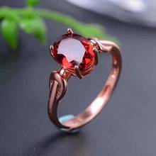 Natural Garnet Gemstone S925 Sterling Silver Ring Fine Fashion Exquisite Wedding Jewelry for Women Free Shipping 2024 - buy cheap