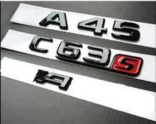 GLOSS BLACK Chrome Trunk Letters Emblem Emblems Badges for Mercedes W176 A45 C63S AMG A45 C63 E63S 2017+ 2024 - buy cheap