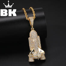 THE BLING KING Custom The Rockets Necklace Hip Hop Full Iced Out Cubic Zirconia gold sliver CZ Stone 2024 - buy cheap