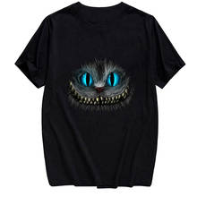 CLOOCL-camisetas de algodón con estampado de gato de Cheshire, camisa informal de manga corta, ropa de calle de marca, estilo Harajuku, Tops de algodón, envío directo 2024 - compra barato