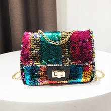 Цветная женская новая маленькая квадратная сумка с блестками, модная поясная сумка, женская сумка на плечо, повседневная сумка-мессенджер, ручная сумка 2024 - купить недорого
