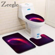 Zeegle 3Pcs Bath Mat Set Bathroom Doormat Anti Slip Shower Mat Flannel Soft Toilet Pedestal Rug Absorbent Foot Mat Toilet Set 2024 - buy cheap