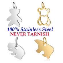 5 Pieces Little Bear Bears Mom Charm Wholesale 100% Stainless Steel High Polished DIY Jewelry Charms AAAAA Quality Pendants 2024 - buy cheap