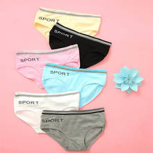 6pc/Lot Teenager Girls Underwear Cotton Briefs Sports Letters Breathable Pupils 8-12-14 Years 2024 - buy cheap