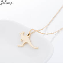Jisensp Trendy Animal Stainless Steel Pendant Necklace for Women Lovely Kangaroo Charm Necklace Fashion Jewelry Gift bijoux 2024 - buy cheap