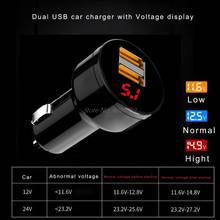 12V/24V Dual Ports 3.1A USB cargador de coche encendedor voltímetro Digital LED adaptador de corriente para teléfono móvil tableta GPS 2024 - compra barato