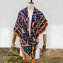 Women Winter Blanket Scarves Cape Shawl Fashion Prints Silk Cashmere Scarf Wraps 136x136cm 2024 - buy cheap