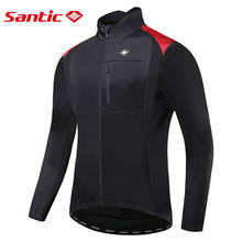 Santic зимние куртки для велоспорта для мужчин ветрозащитная Флисовая теплая велосипедная спортивная куртка с длинным рукавом велосипедная Джерси Одежда для верховой езды 2024 - купить недорого