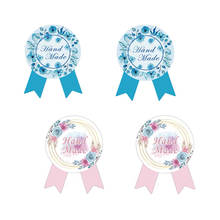 80 pçs/lote Belas Flores Forma Medalha de papel Kraft Etiqueta para Produtos Artesanais de Presente de vedação rótulo da embalagem 2024 - compre barato