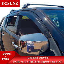 Mirror Cover For Mitsubishi L200 Triton 2006 2007 2008 2009 2010 2011 2012 2013 2014 Double Cab Chrome Black Carbon Fiber 2024 - buy cheap