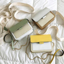 Contrast color PU Crossbody Bags For Women 2020 Travel Handbag Fashion Simple Shoulder Messenger Bag Ladies Cross Body Bag 2024 - buy cheap