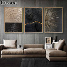 Canvas Black Golden Line Texture Abstract Art Poster Vintage Minimalist Modern Luxury Living Room Home Decor Wall Art Paintings 2024 - buy cheap