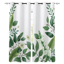 Nordic Green Plants Window Interior Curtain Valance Door Room Drape for Kitchen Living Room Bedroom Decoration Curtains 2024 - buy cheap