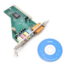 Tarjeta de Audio de sonido PCI para PC, 4 canales, 5,1 Surround, 3D, con puerto MIDI para juego y 1XCD, para Windows XP/7/8/10 2024 - compra barato