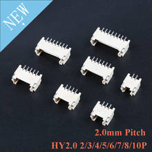 Conector de paso HY2.0 2P 3P 4P 5P 6P 7P 8P 10P 2,0mm, toma Horizontal con hebilla y cerradura, 10 Uds. 2024 - compra barato