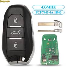 Jingyuqin Smart Keyless-Go Remote Car Key 433MHZ PCF7945 4A ID46 Chip For Peugeot 308 408 508 5008 Emergency HU83/VA2 3 Buttons 2024 - buy cheap