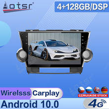 Reproductor Multimedia con Android 10 y navegación GPS para Toyota Highlander, autorradio estéreo con grabadora, unidad principal, DPS, para Toyota Highlander 2007 2008 - 2014 2024 - compra barato