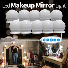 2020 new LED 12V Makeup Mirror Light Bulb Hollywood Vanity Lights Stepless Dimmable Wall Lamp 10 Bulbs Kit for Dressing Table 2024 - buy cheap