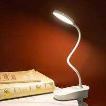 Светодиодная настольная лампа с зажимом светодиодный защиты глаз, Складная Лампа для студенческого общежития, спальни, Usb-зарядка, прикроватная лампа для Кабинета 2024 - купить недорого