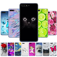 silicone case for huawei Y6 2018 case 5.7 inch Atu-L21 cover for huawei Y6 Prime 2018 back cover protective soft tpu Cat flower 2024 - buy cheap