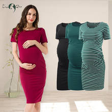 Комплект из 3 предметов, женская одежда для беременных с рюшами, облегающее платье для мамы, повседневные платья с коротким рукавом, женская одежда размера плюс 2024 - купить недорого
