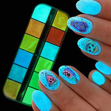 Pó de unhas luminoso que brilha no escuro, pigmento fluorescente de neon, glitter para unhas, decoração de design em pó, para manicure 2024 - compre barato