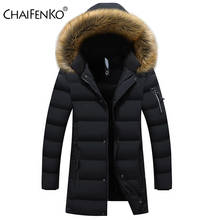 CHAIFENKO 2020 New Winter Parka Men Solid Jacket Thick Warm Coat Hooded Jacket Men Fashion Fur Collar Windproof Padded Coat Men 2024 - buy cheap