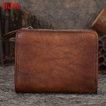 2020 new retro leather mini purse women's short wallet handmade soft leather female card holder wallets small coin purses women 2024 - buy cheap